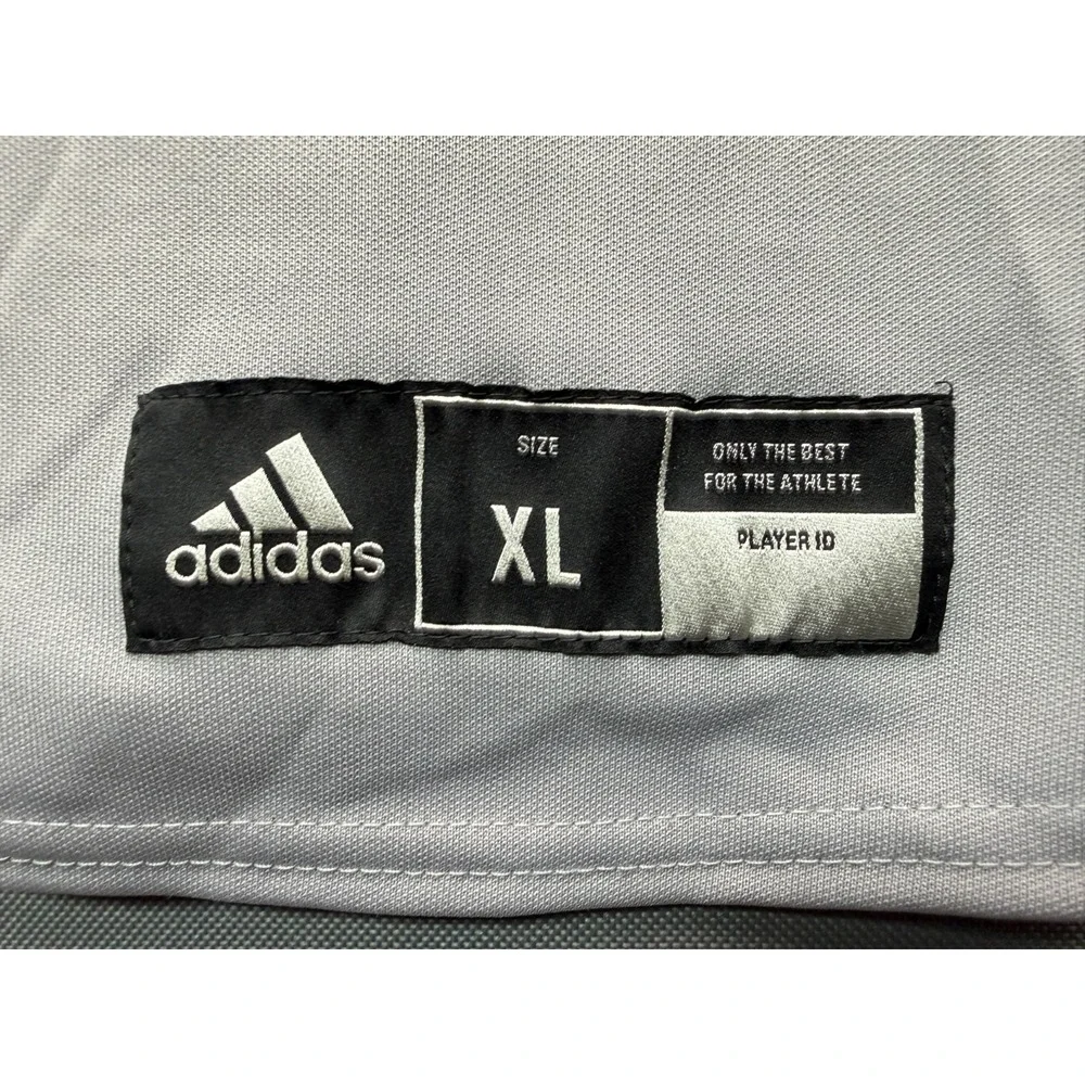 Adidas Baseball Jersey Grey Full Button Uniform Short Sleeve CY2102 | Men's XL